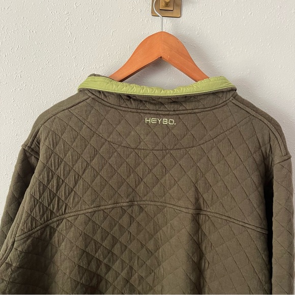 HEYBO Hermitage Quarter Snap Green Quilted Pullover Size Large - Picture 7 of 10
